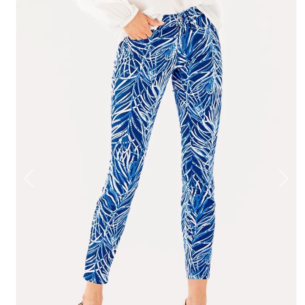 Lilly Pulitzer South Ocean Skinny Jeans Twilight Blue Early Rise sz 00